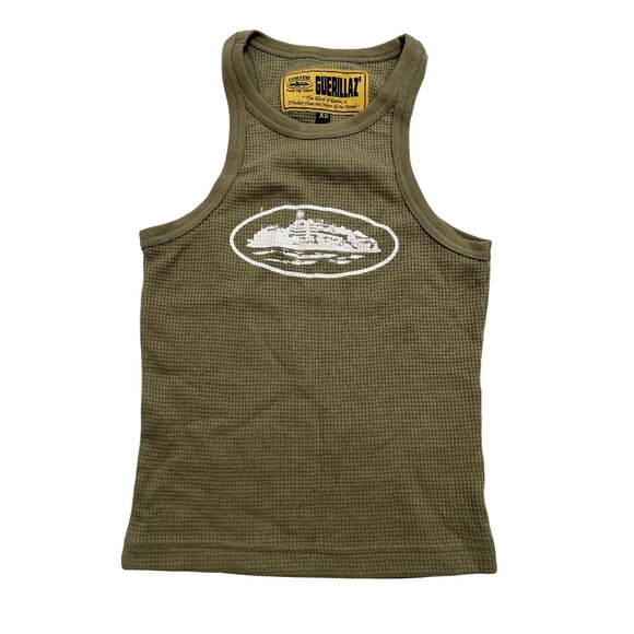 Corteiz Guerillaz Tank Top in Khaki - Picture 1 of 4